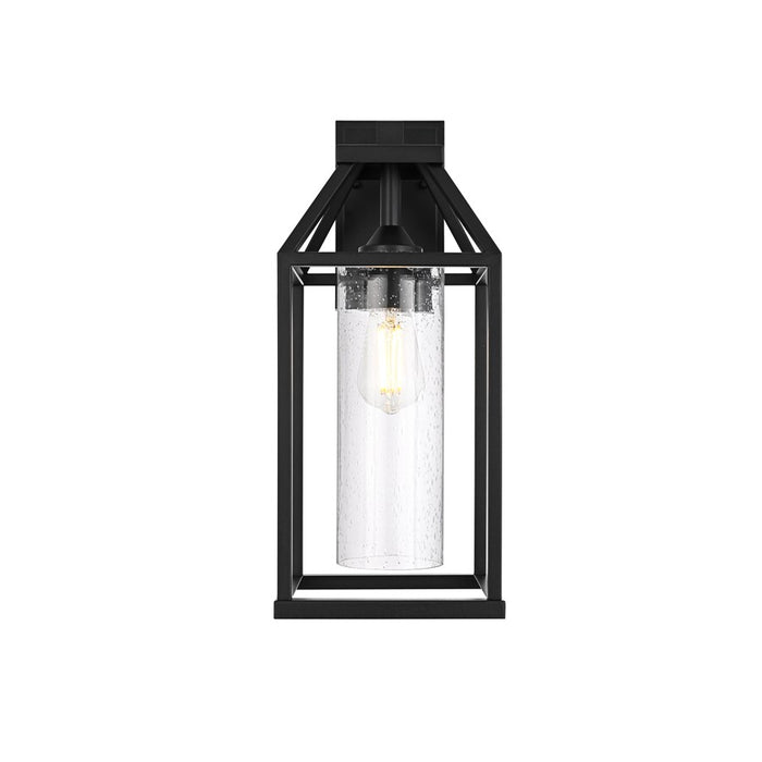 Elegant Lighting Zora 1Lt 19" Outdoor Sconce, Black/Clear/Seed - OD606W19BK
