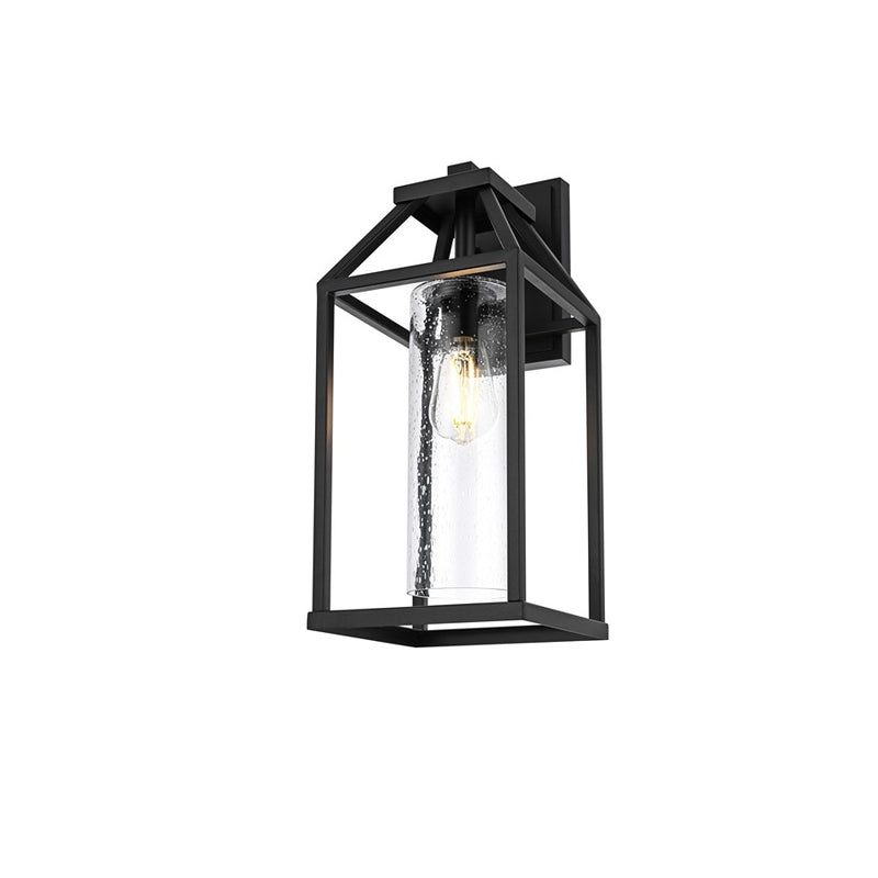 Elegant Lighting Zora 1Lt 19" Outdoor Sconce, Black/Clear/Seed