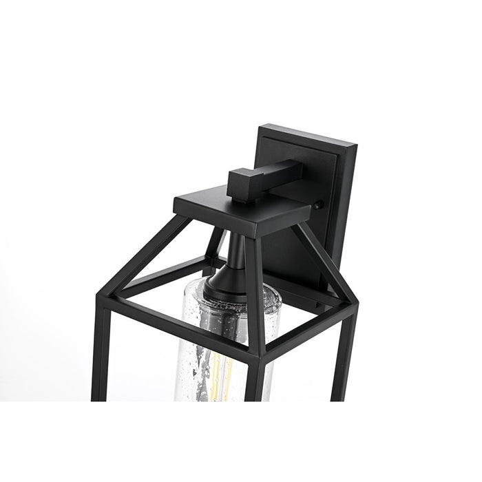 Elegant Lighting Zora 1Lt 19" Outdoor Sconce, Black/Clear/Seed