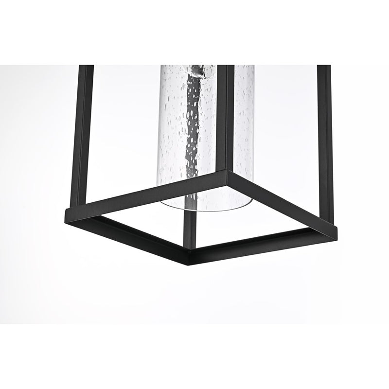 Elegant Lighting Zora 1Lt 19" Outdoor Sconce, Black/Clear/Seed