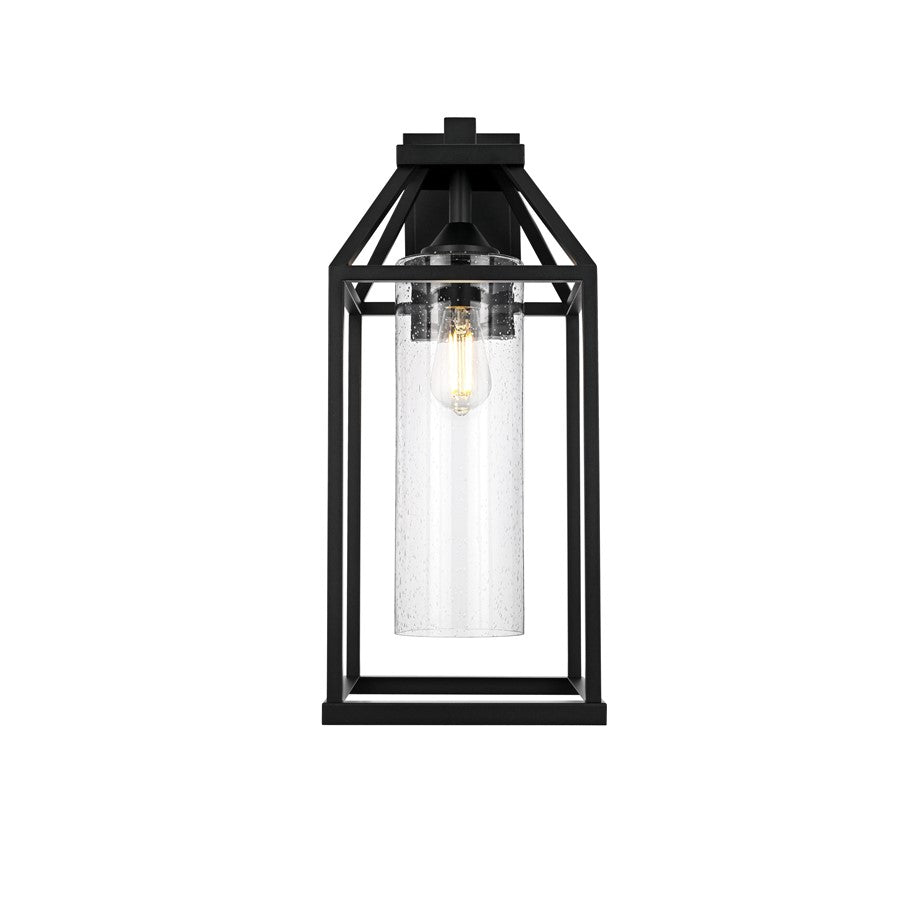 Elegant Lighting Zora 1Lt 24" Outdoor Sconce, Black/Clear/Seed - OD606W24BK