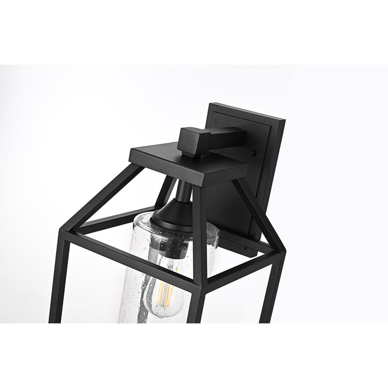 Elegant Lighting Zora 1Lt 24" Outdoor Sconce, Black/Clear/Seed