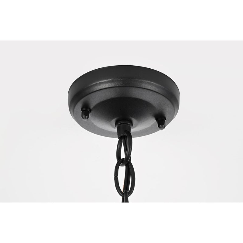 Elegant Lighting Jada 1Lt 7.5" Outdoor Pendant, Black/Clear/Fluted