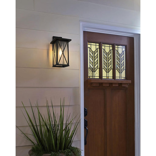 Elegant Lighting Jada 1Lt 12" Outdoor Sconce, Black/Clear/Fluted