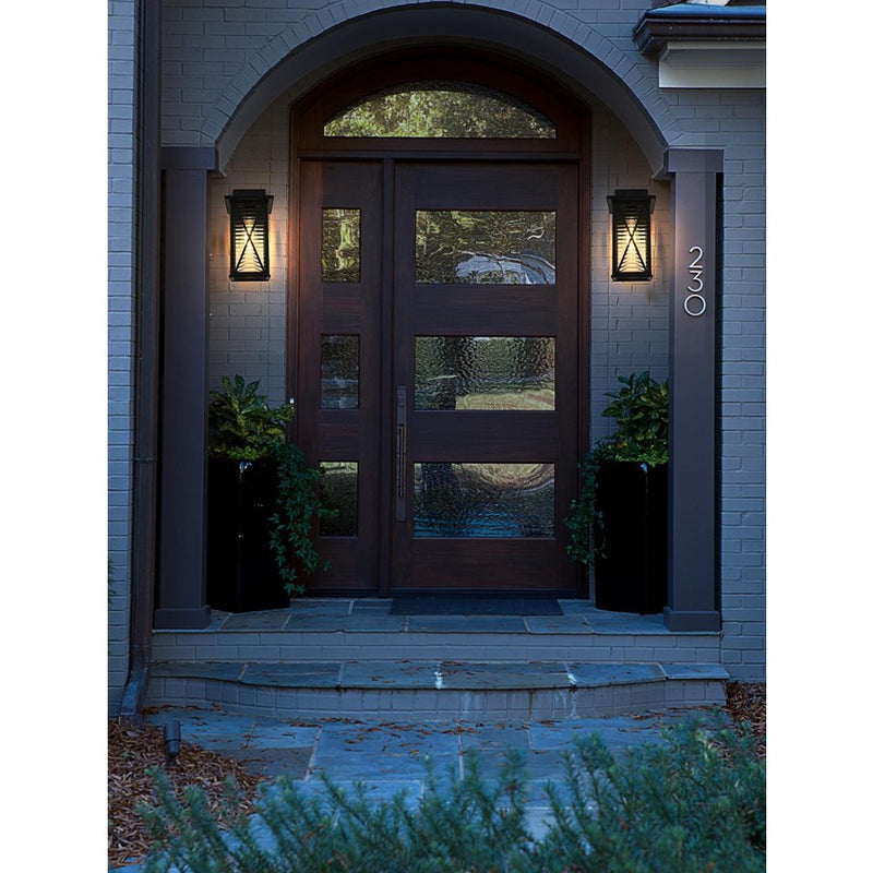 Elegant Lighting Jada 1Lt 15" Outdoor Sconce, Black/Clear/Fluted