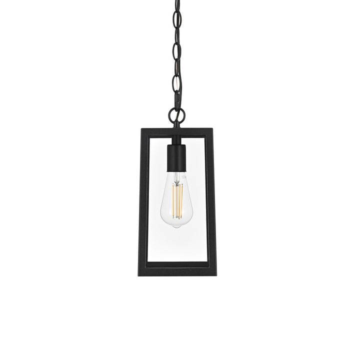Elegant Lighting Veda 1 Light 6" Outdoor Pendant, Black/Clear/Clear