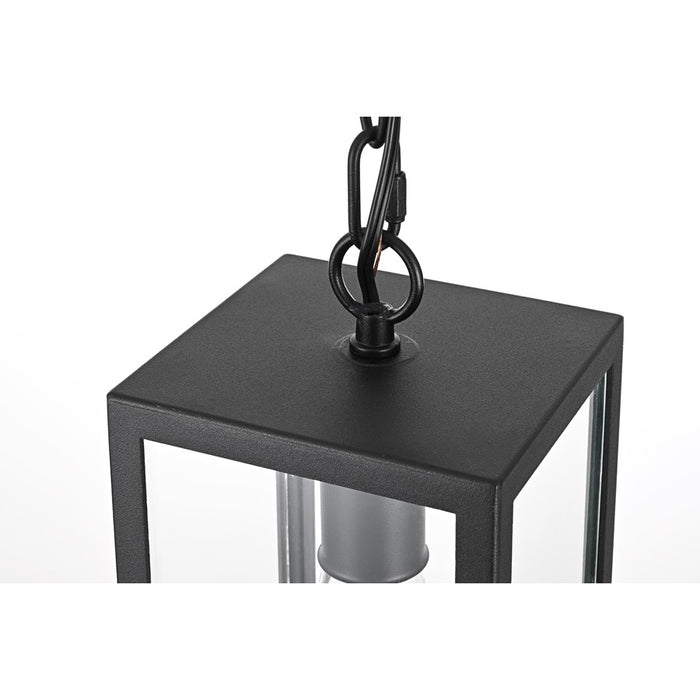 Elegant Lighting Veda 1 Light 6" Outdoor Pendant, Black/Clear/Clear