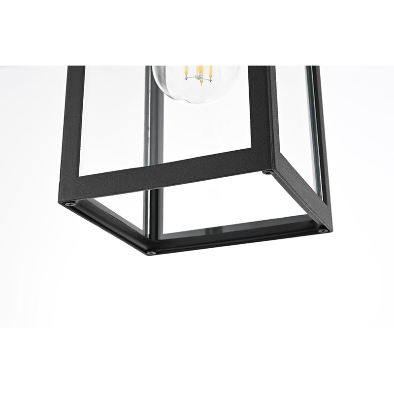 Elegant Lighting Veda 1 Light 6" Outdoor Pendant, Black/Clear/Clear