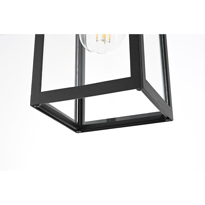 Elegant Lighting Veda 1 Light 6" Outdoor Pendant, Black/Clear/Clear