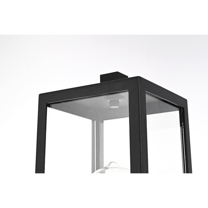 Elegant Lighting Veda 1Lt 6" Outdoor Post Light, Black/Clear/Clear