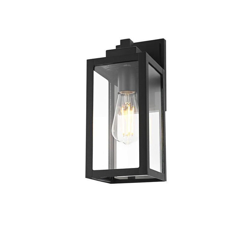 Elegant Lighting Veda 1Lt 13" Outdoor Sconce, Black/Clear/Clear