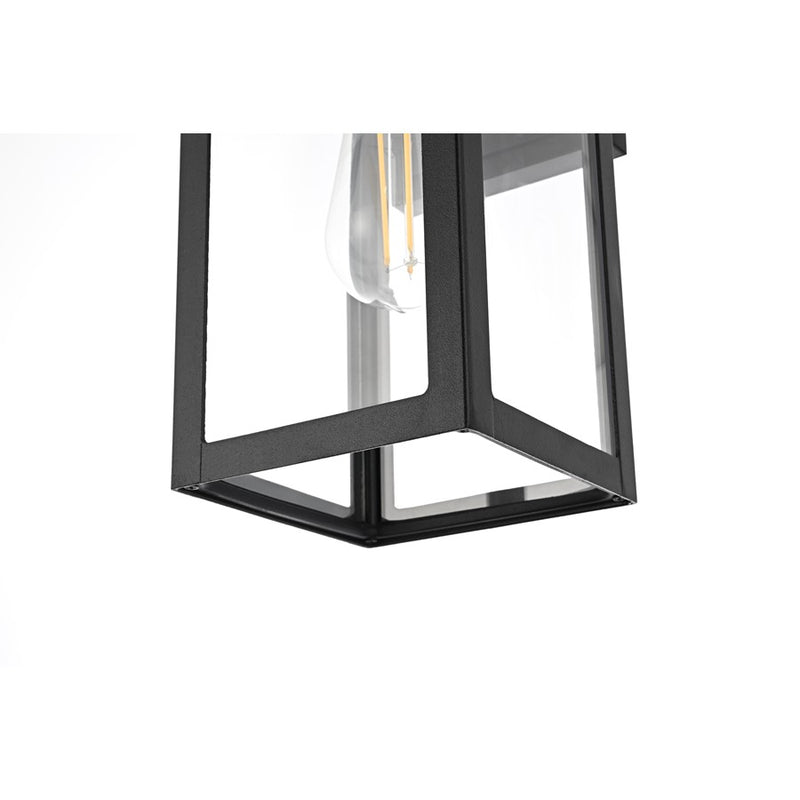 Elegant Lighting Veda 1Lt 13" Outdoor Sconce, Black/Clear/Clear