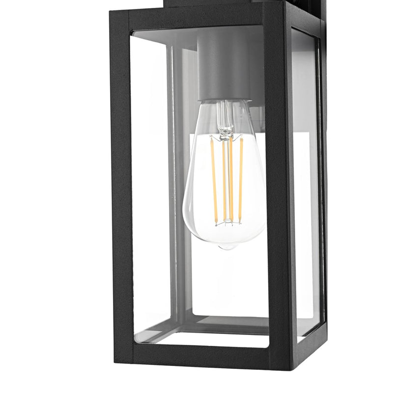 Elegant Lighting Veda 1Lt 13" Outdoor Sconce, Black/Clear/Clear