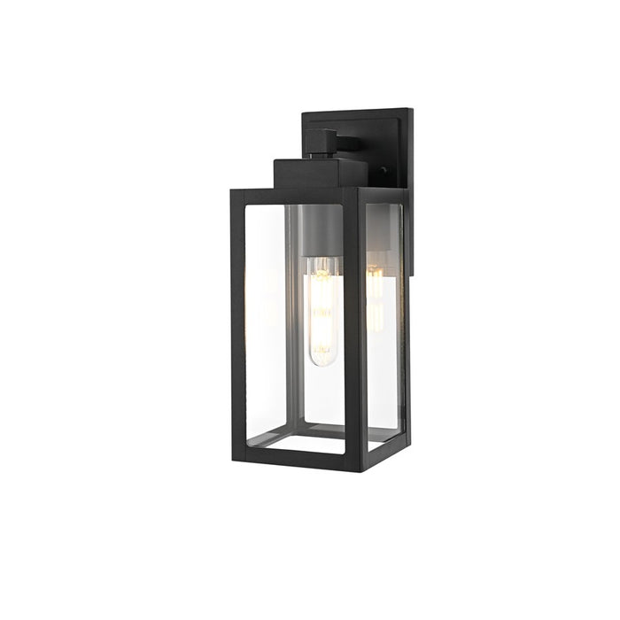 Elegant Lighting Veda 1Lt 13" Outdoor Sconce, Black/Clear/Clear