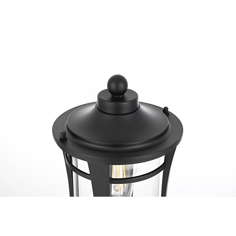 Elegant Lighting Artemis 1Lt 7" Outdoor Post, Black/Clear/Clear
