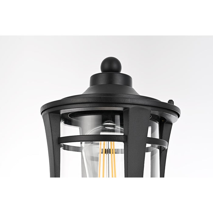 Elegant Lighting Artemis 1Lt 7" Outdoor Post, Black/Clear/Clear