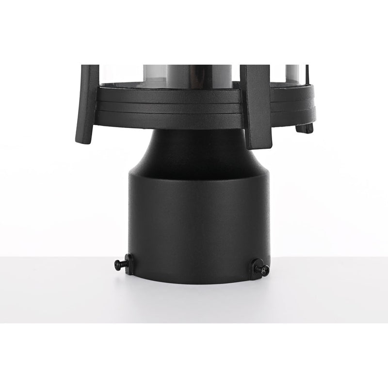 Elegant Lighting Artemis 1Lt 7" Outdoor Post, Black/Clear/Clear