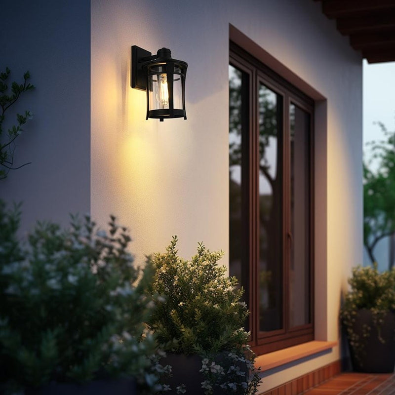Elegant Lighting Artemis 1Lt 11" Outdoor Sconce, Black/Clear/Clear