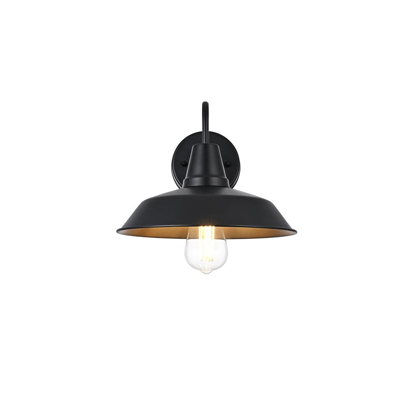 Elegant Lighting Tinsley 1Lt 13" Outdoor Wall Sconce, Black/Clear - OD610W13BK