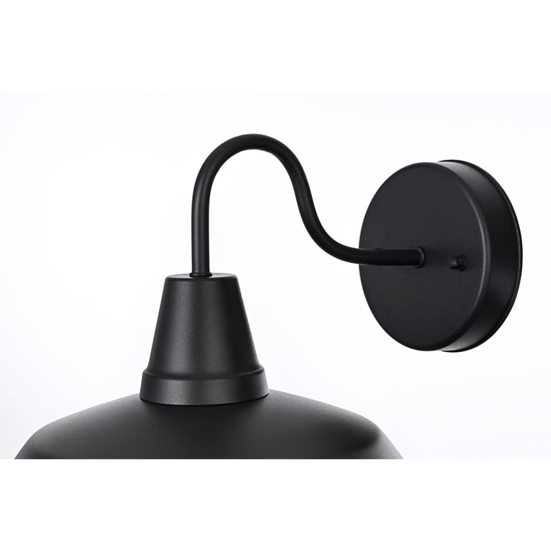 Elegant Lighting Tinsley 1Lt 13" Outdoor Wall Sconce, Black/Clear