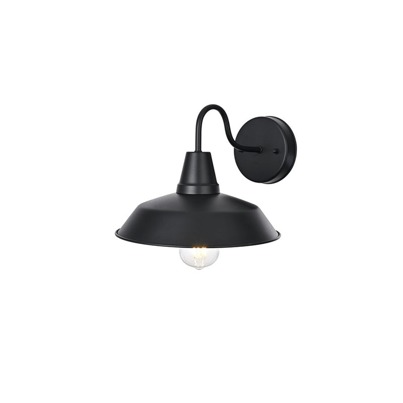 Elegant Lighting Tinsley 1Lt 13" Outdoor Wall Sconce, Black/Clear