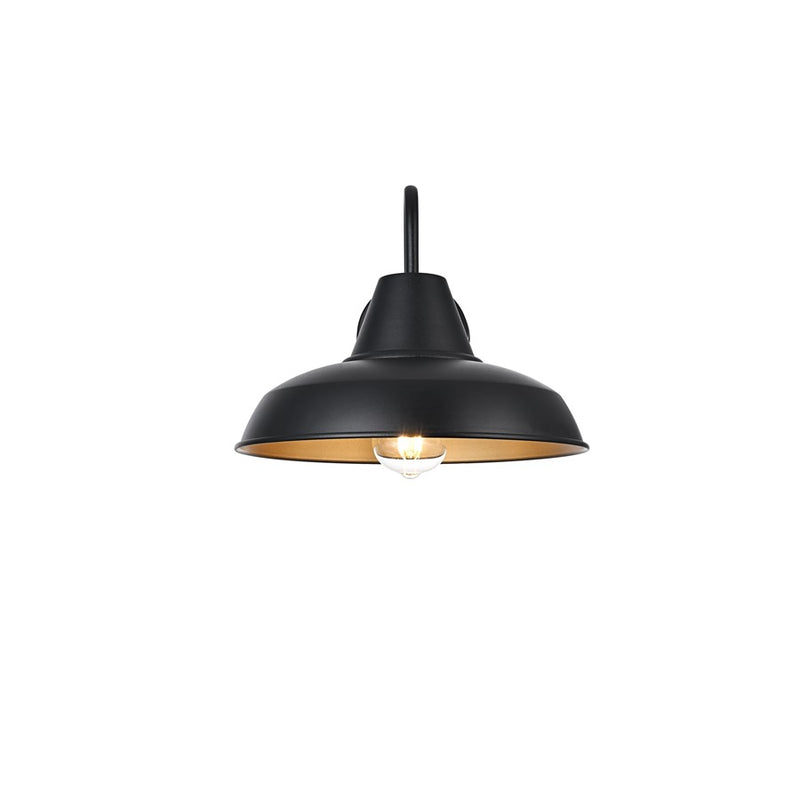 Elegant Lighting Tinsley 1Lt 15" Outdoor Wall Sconce, Black/Clear - OD610W15BK