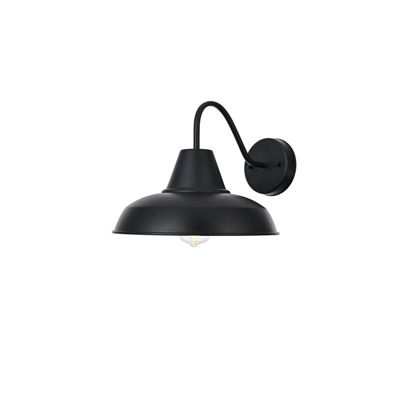 Elegant Lighting Tinsley 1Lt 15" Outdoor Wall Sconce, Black/Clear