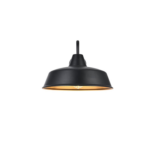 Elegant Lighting Tinsley 1Lt 20" Outdoor Wall Sconce, Black/Clear - OD610W18BK