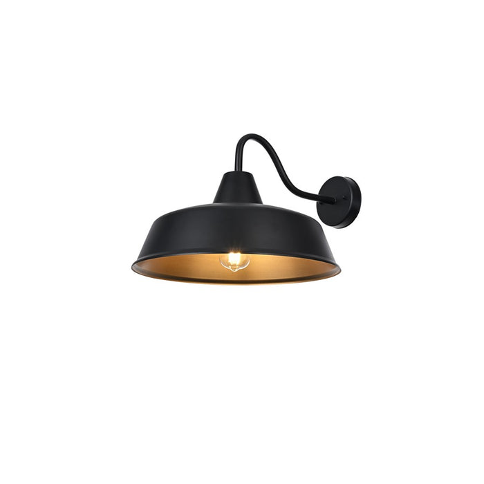 Elegant Lighting Tinsley 1Lt 20" Outdoor Wall Sconce, Black/Clear