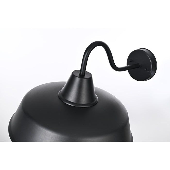 Elegant Lighting Tinsley 1Lt 20" Outdoor Wall Sconce, Black/Clear