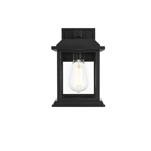 Elegant Lighting Araceli 1Lt 10" Outdoor Sconce, Black/Clear/Clear - OD611W10BK
