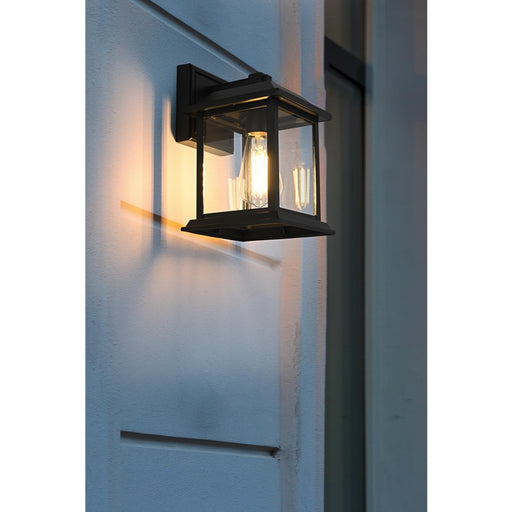 Elegant Lighting Araceli 1Lt 10" Outdoor Sconce, Black/Clear/Clear