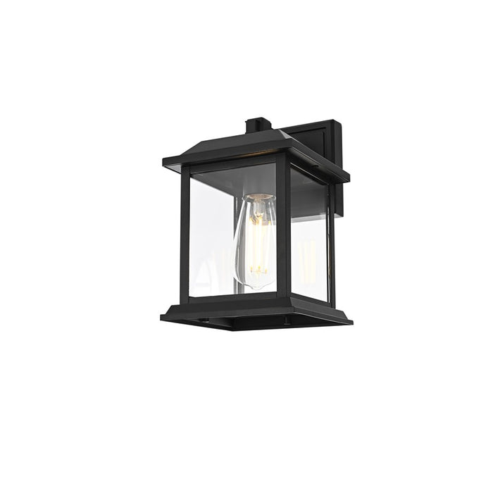 Elegant Lighting Araceli 1Lt 10" Outdoor Sconce, Black/Clear/Clear