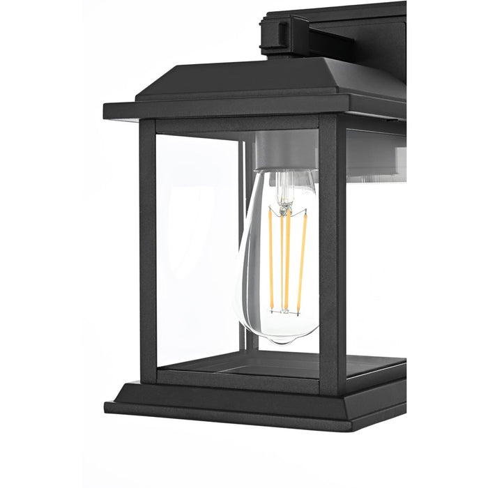 Elegant Lighting Araceli 1Lt 10" Outdoor Sconce, Black/Clear/Clear