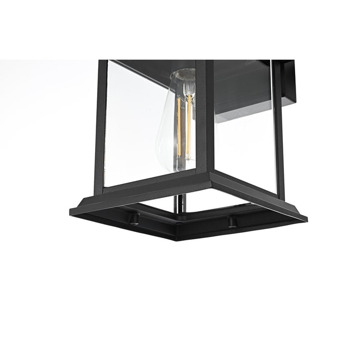 Elegant Lighting Araceli 1Lt 10" Outdoor Sconce, Black/Clear/Clear