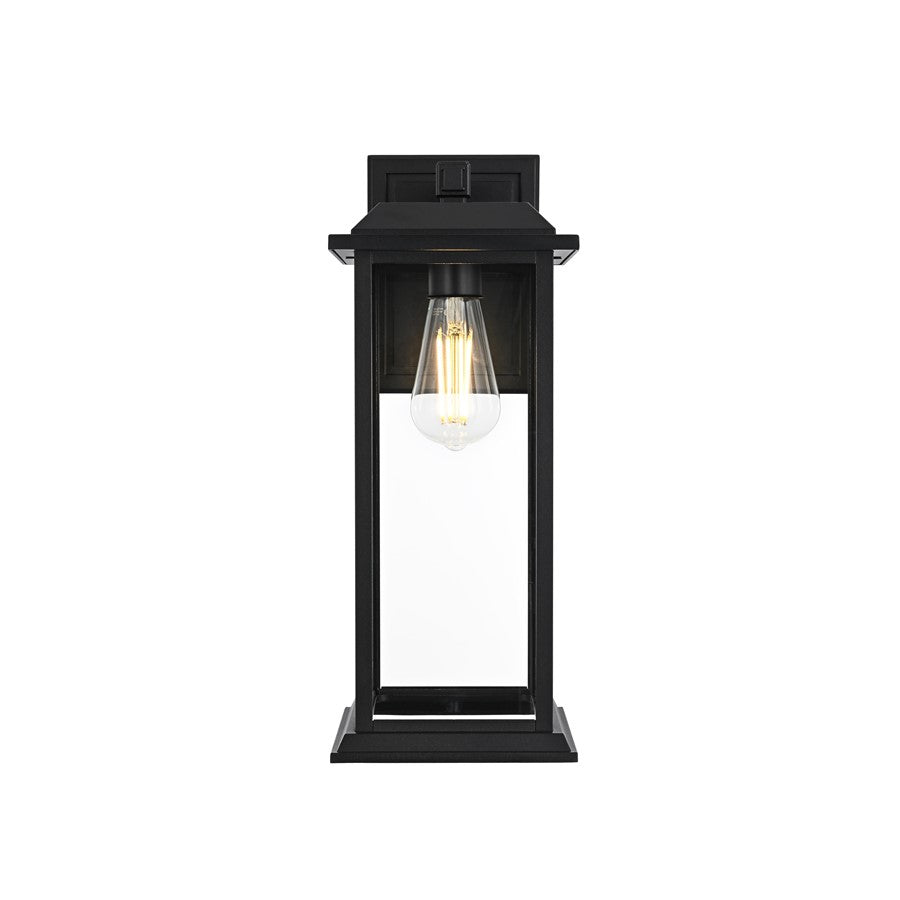 Elegant Lighting Araceli 1Lt 17" Outdoor Sconce, Black/Clear/Clear - OD611W17BK