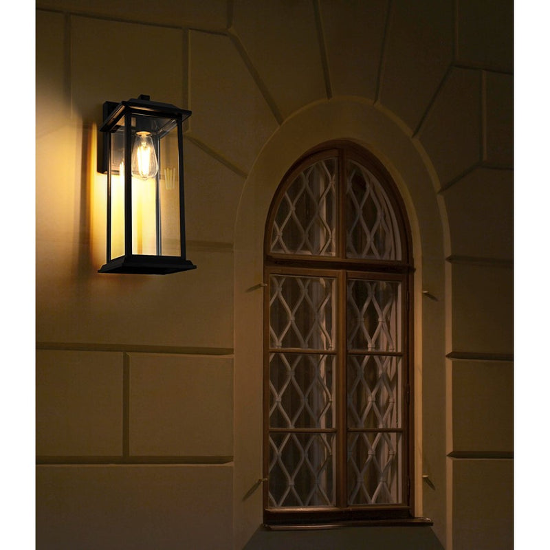 Elegant Lighting Araceli 1Lt 17" Outdoor Sconce, Black/Clear/Clear