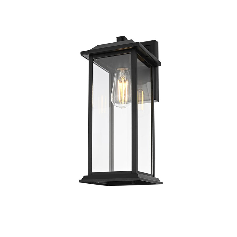 Elegant Lighting Araceli 1Lt 17" Outdoor Sconce, Black/Clear/Clear