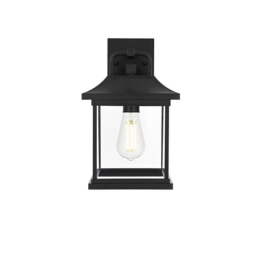 Elegant Lighting Saul 1Lt 13" Outdoor Sconce, Black/Clear/Clear - OD612W13BK