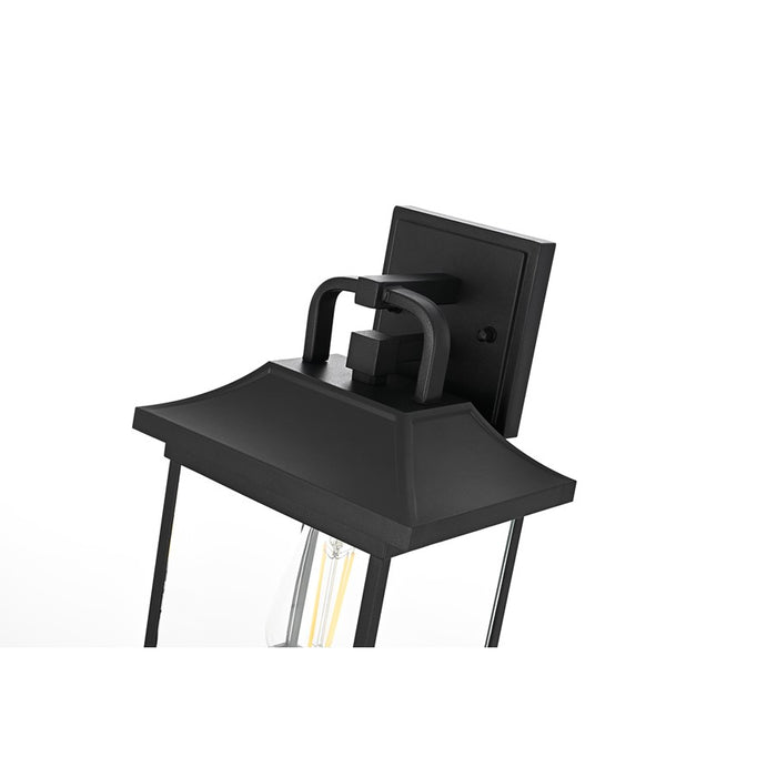 Elegant Lighting Saul 1Lt 13" Outdoor Sconce, Black/Clear/Clear