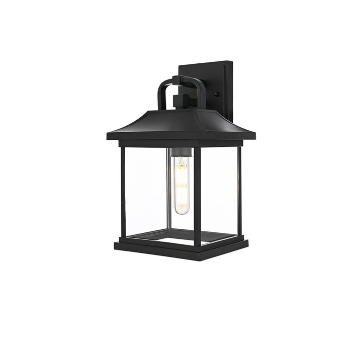 Elegant Lighting Saul 1Lt 13" Outdoor Sconce, Black/Clear/Clear