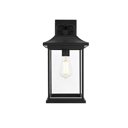 Elegant Lighting Saul 1Lt 16" Outdoor Sconce, Black/Clear/Clear - OD612W16BK