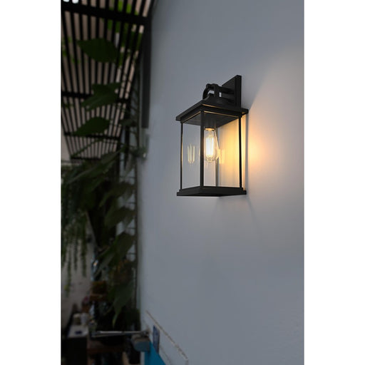 Elegant Lighting Saul 1Lt 16" Outdoor Sconce, Black/Clear/Clear