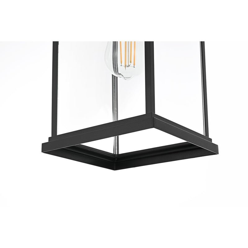 Elegant Lighting Saul 1Lt 16" Outdoor Sconce, Black/Clear/Clear