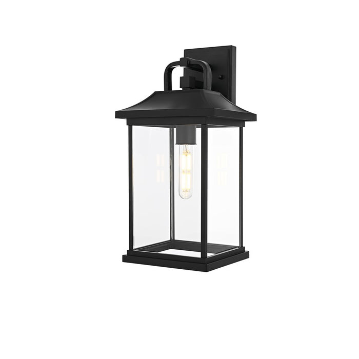 Elegant Lighting Saul 1Lt 16" Outdoor Sconce, Black/Clear/Clear