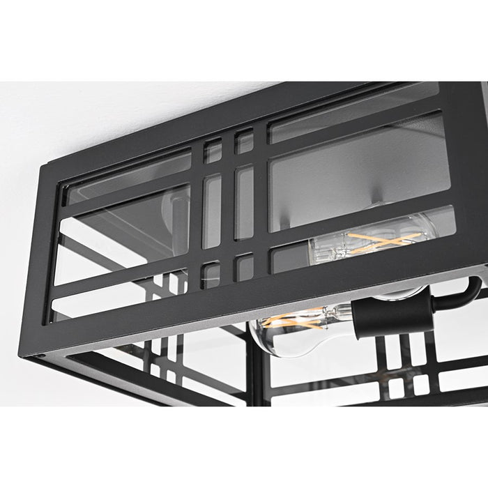 Elegant Lighting Harley 2Lt 11" Outdoor Flush, Black/Clear/Clear