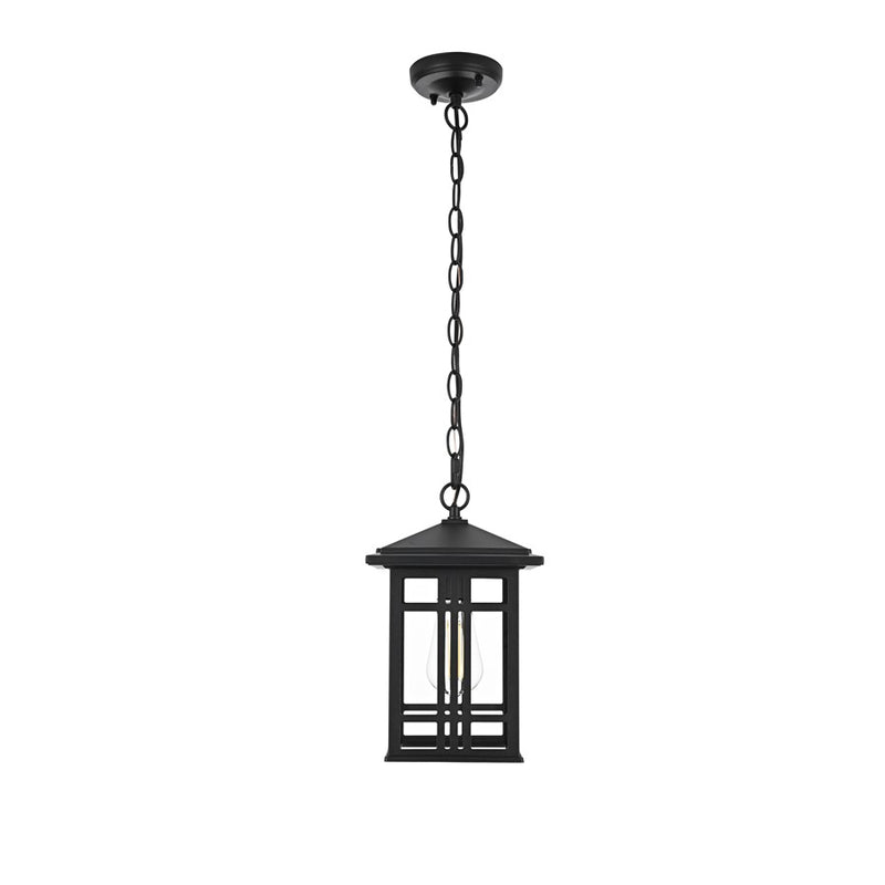 Elegant Lighting Harley 1Lt 7.5" Outdoor Pendant, Black/Clear/Clear - OD613H11BK