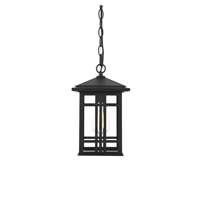 Elegant Lighting Harley 1Lt 7.5" Outdoor Pendant, Black/Clear/Clear