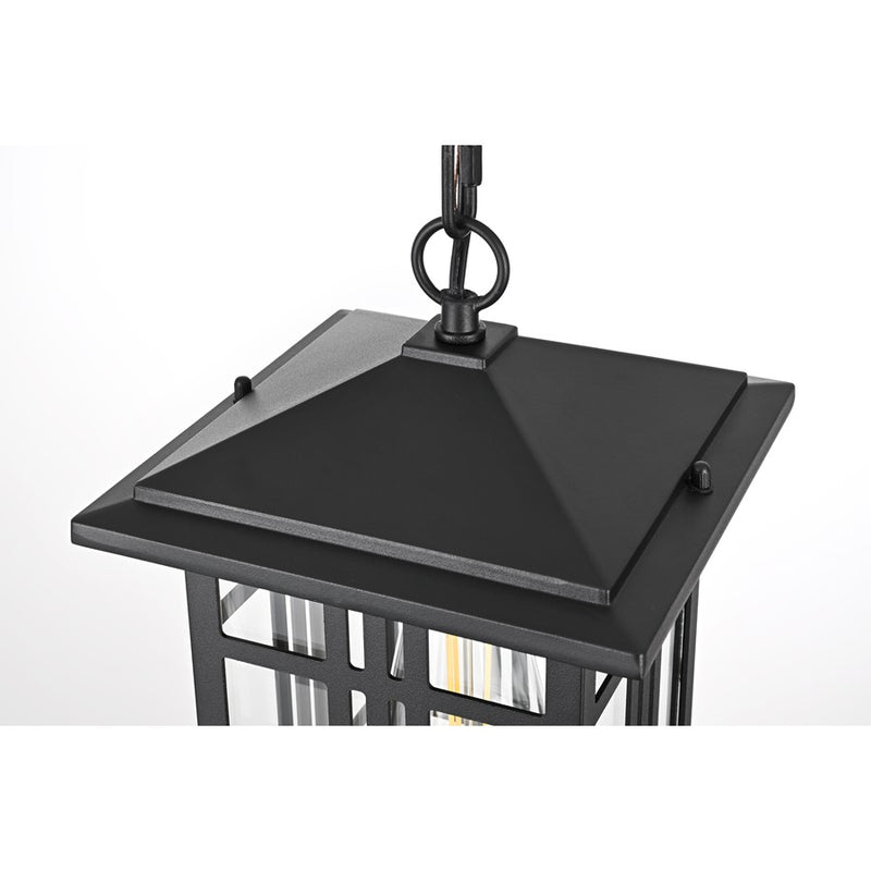 Elegant Lighting Harley 1Lt 7.5" Outdoor Pendant, Black/Clear/Clear