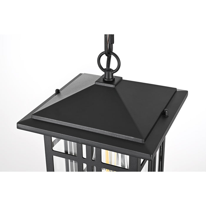 Elegant Lighting Harley 1Lt 7.5" Outdoor Pendant, Black/Clear/Clear
